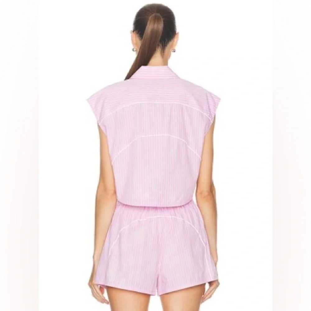 *SET* ALEXANDER WANG Matching Poplin Cropped Sleeveless Top & Shorts Size XS NWT